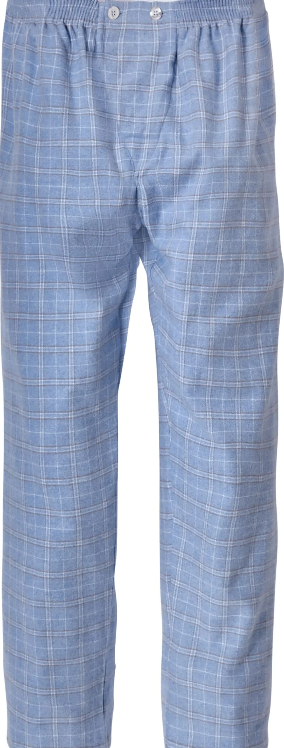 Wäsche * Novila Herren-Flanellpyjama kariert Hellblau