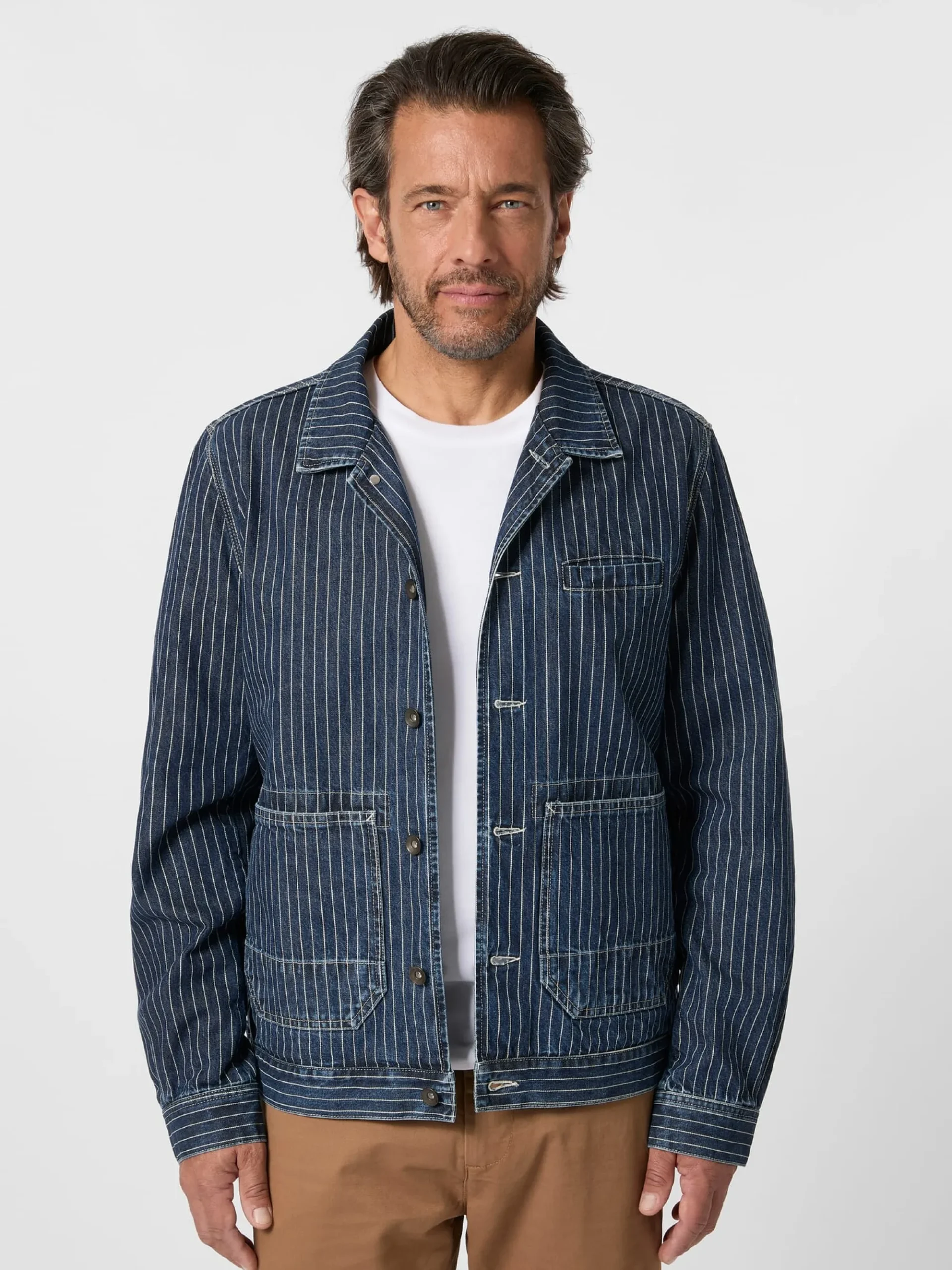 Hemden * Tellason Herren-Hedjacke getreift Denim
