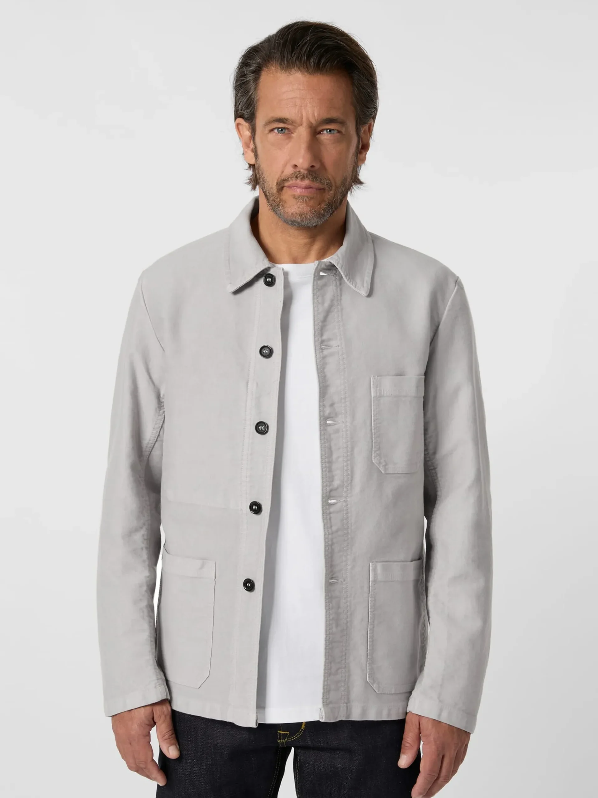 Hemden * Vetra Herren-Hemdjacke Moleskin Hellgrau