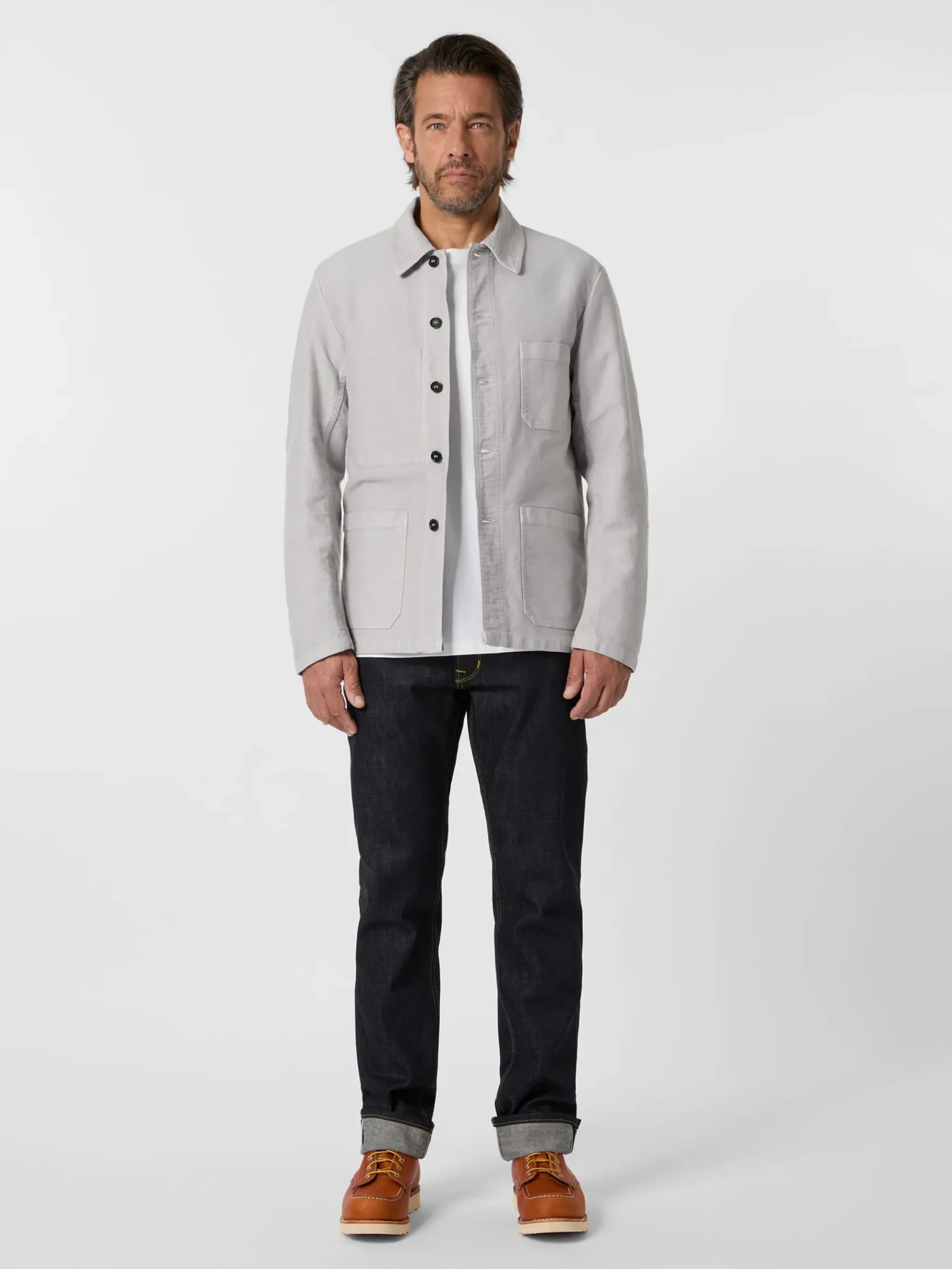 Hemden * Vetra Herren-Hemdjacke Moleskin Hellgrau