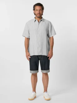 Hemden * Knowledge Cotton Apparel Herrenhed einen getreift Grau