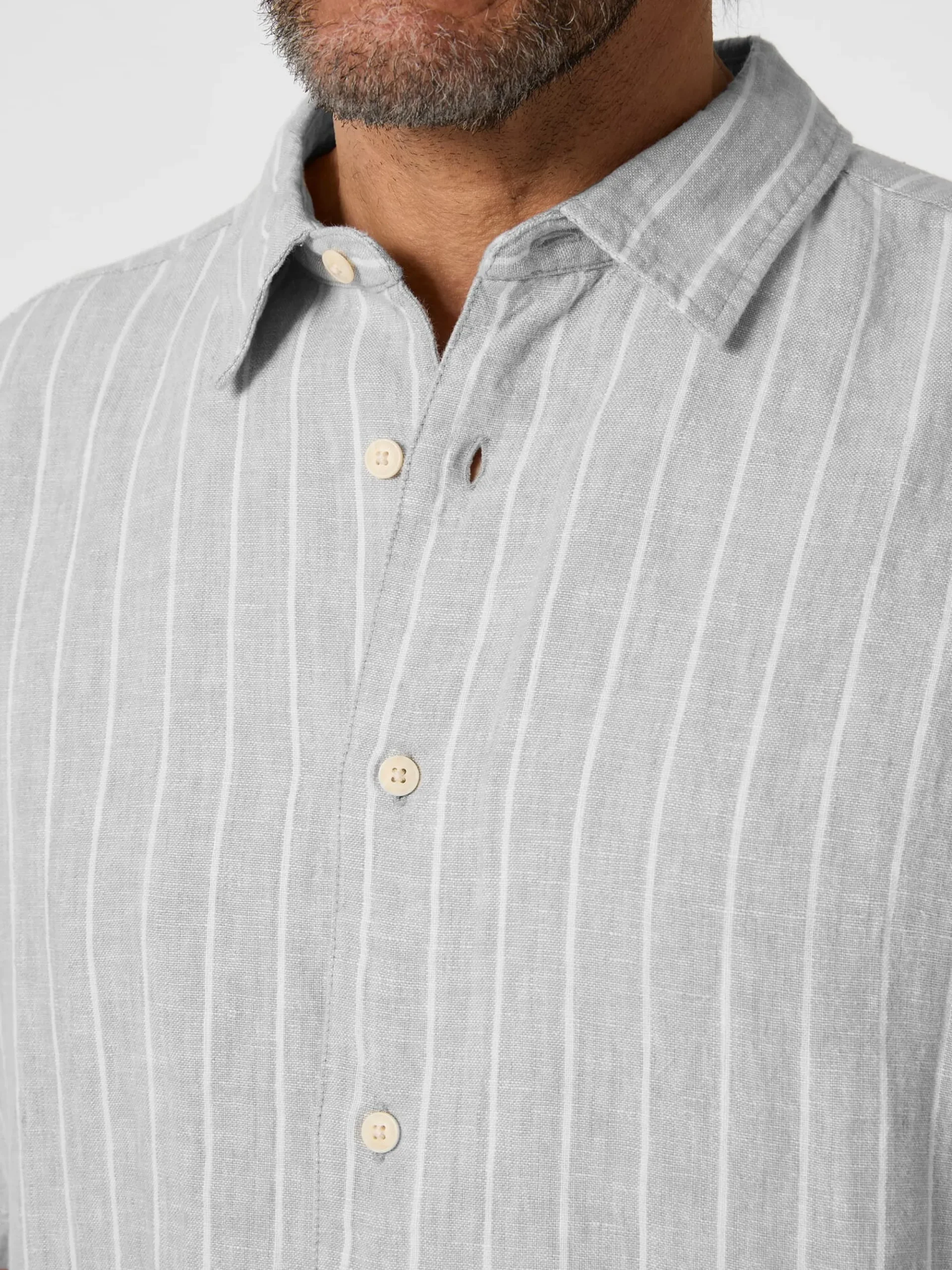 Hemden * Knowledge Cotton Apparel Herrenhed einen getreift Grau