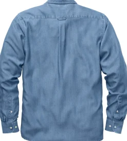 Hemden * Knowledge Cotton Apparel Herrenhemd TENCEL™ Mittelblau