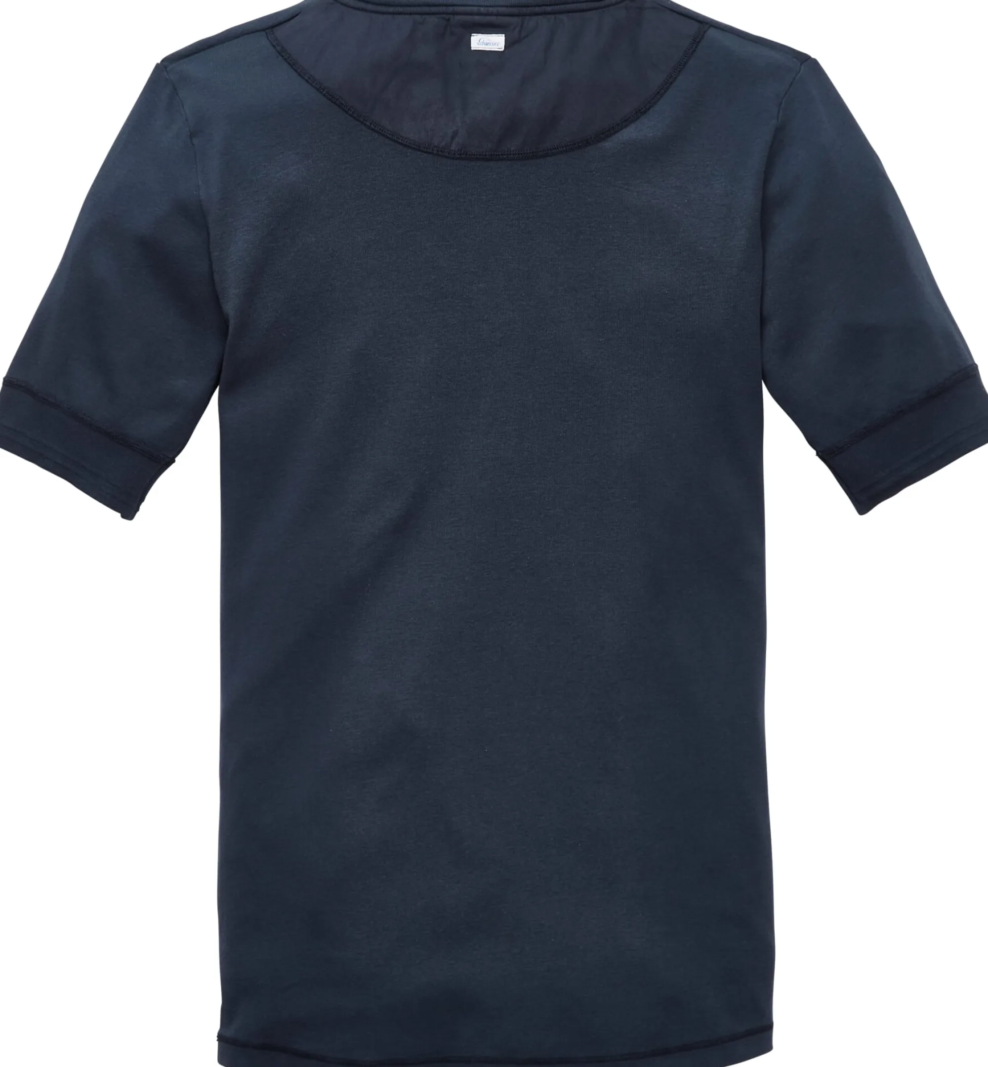 Shirts * Schiesser Herren-Henley-Shirt Halbarm Dunkelblau