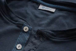Shirts * Schiesser Herren-Henley-Shirt Halbarm Dunkelblau
