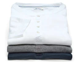 Shirts * Schiesser Herren-Henley-Shirt Halbarm Weiß