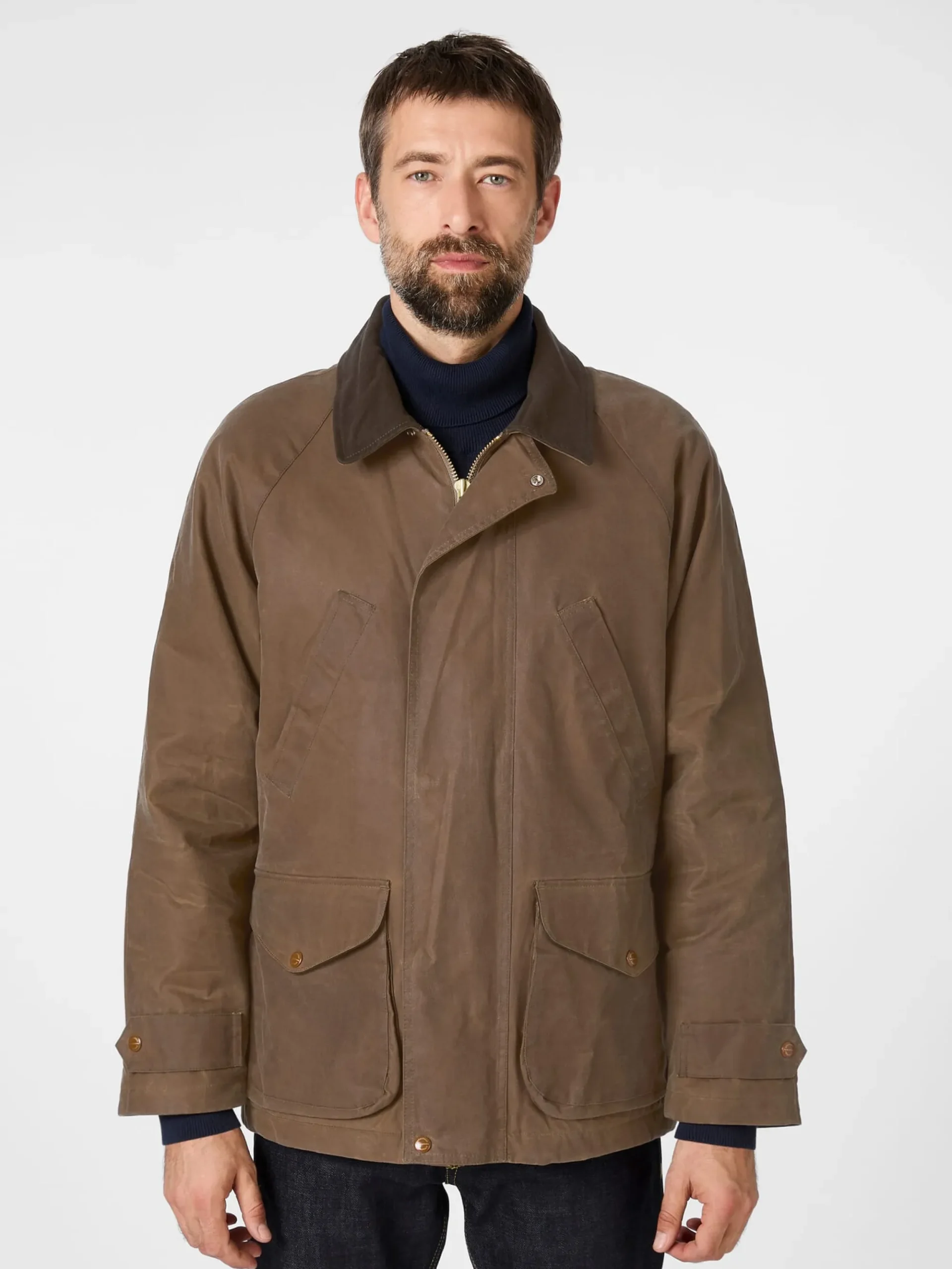 Jacken * Manifattura Ceccarelli Herrenjacke gewachst Mittelbraun