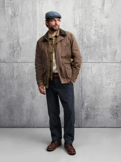 Jacken * Manifattura Ceccarelli Herrenjacke gewachst Mittelbraun