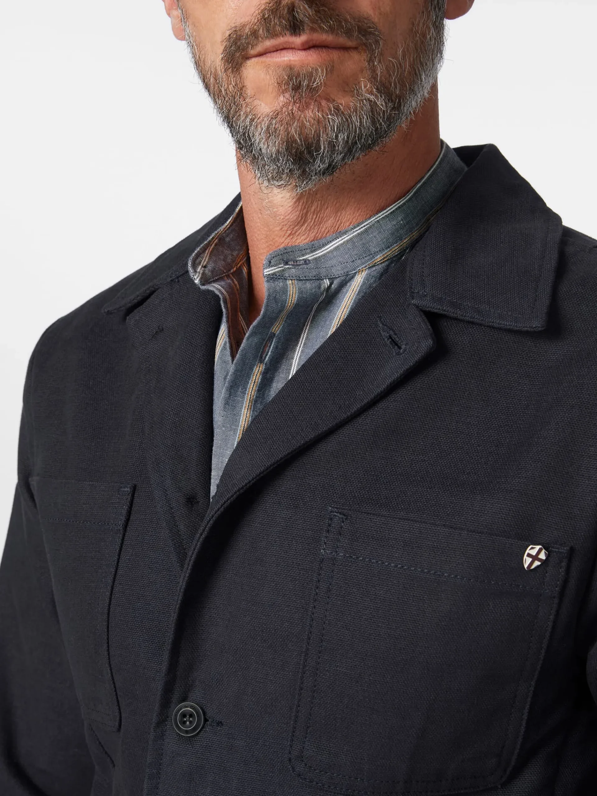 Jacken * Blue de Gênes Herrenjacke teilgefüttert Dunkelblau