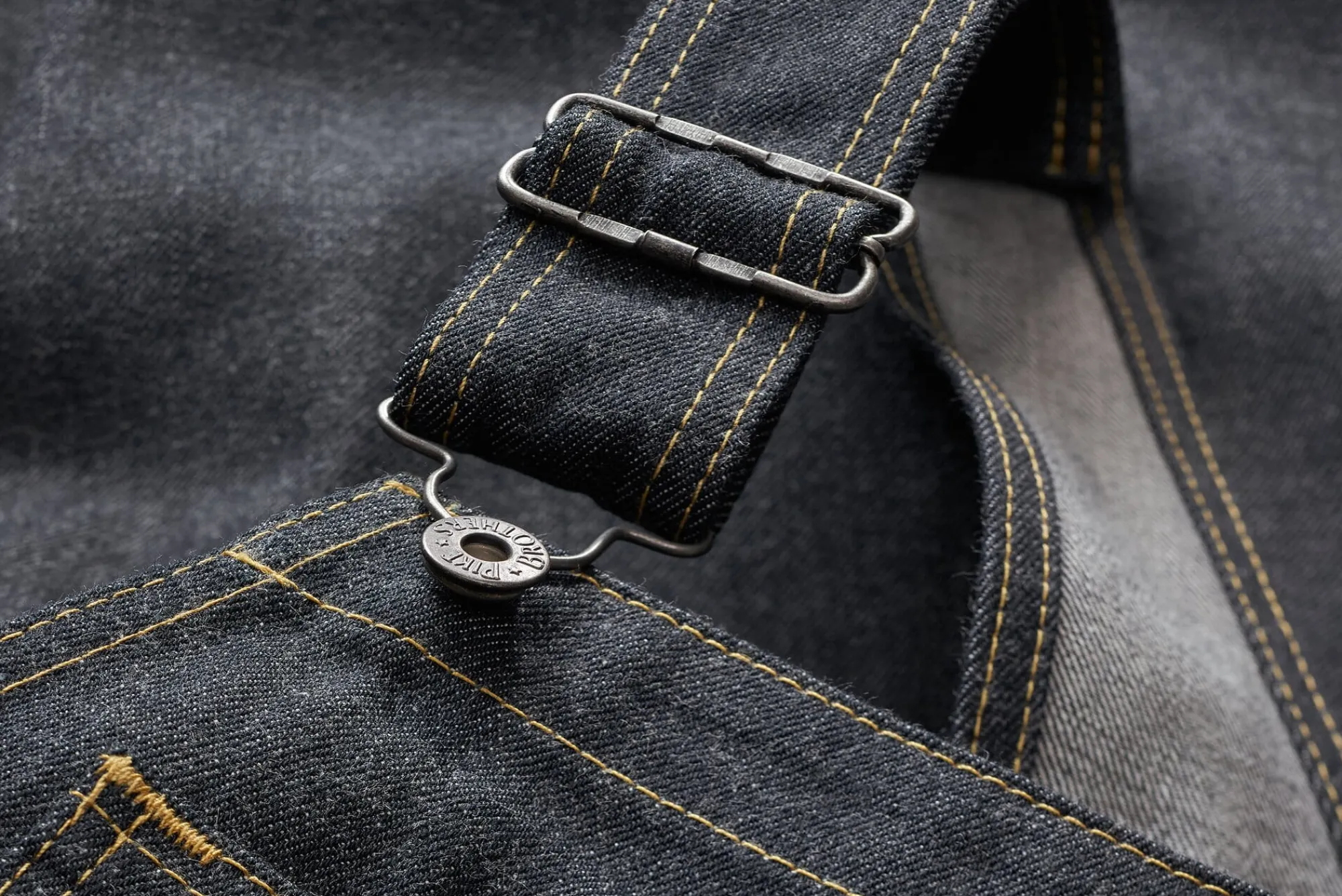Hosen * Pike Brothers Herren-Latzhose Mechanic Bib Denim
