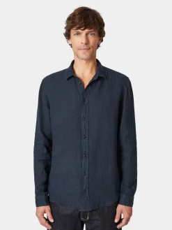 Hemden * Blue de Gênes Herren-Leinenhed vorgewachen