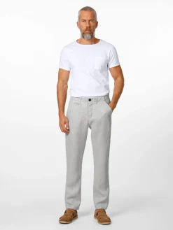 Hosen * Hannes Roether Herren-Leinenhose Hellgrau