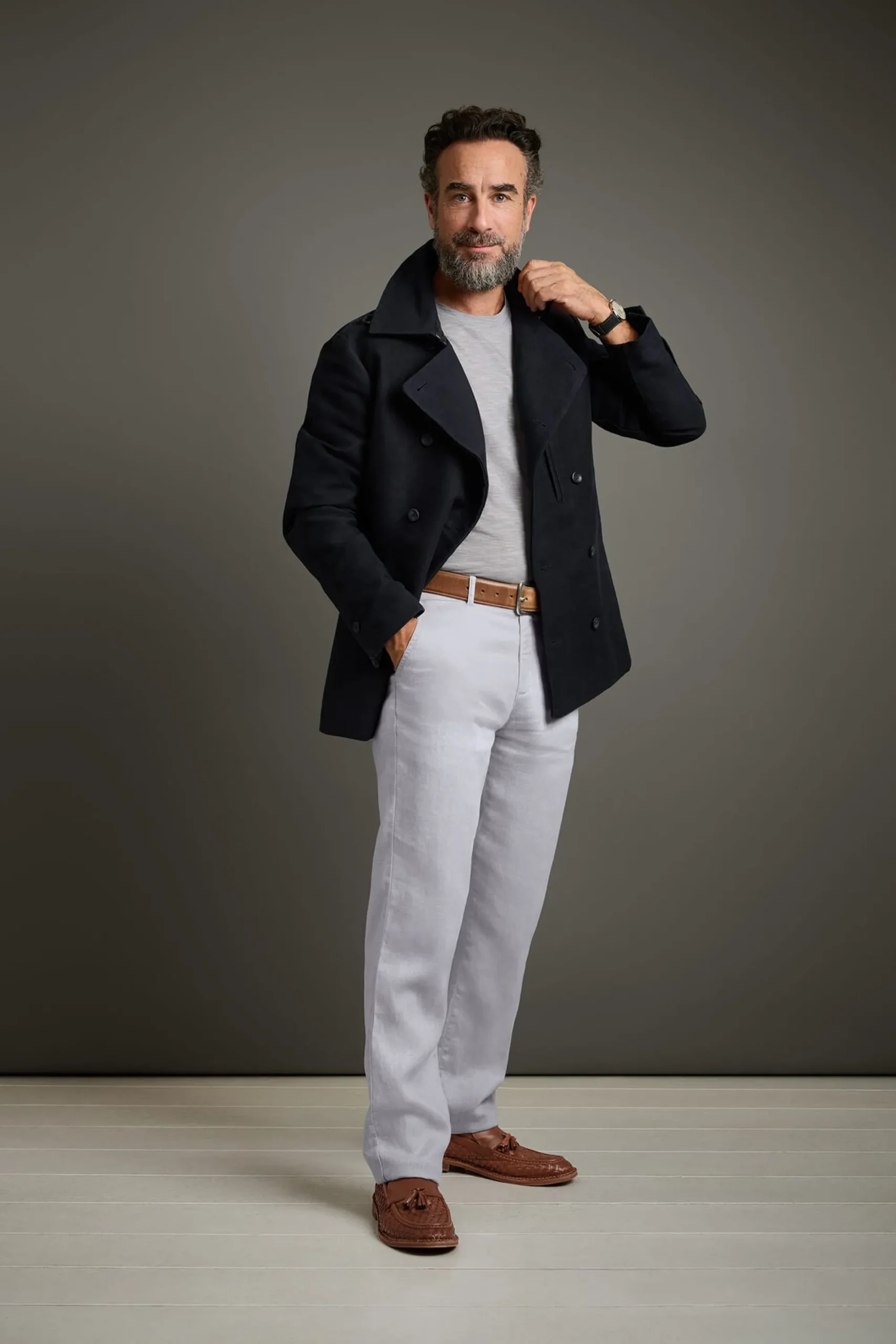 Hosen * Manufactum Herren-Leinenhose Hellgrau