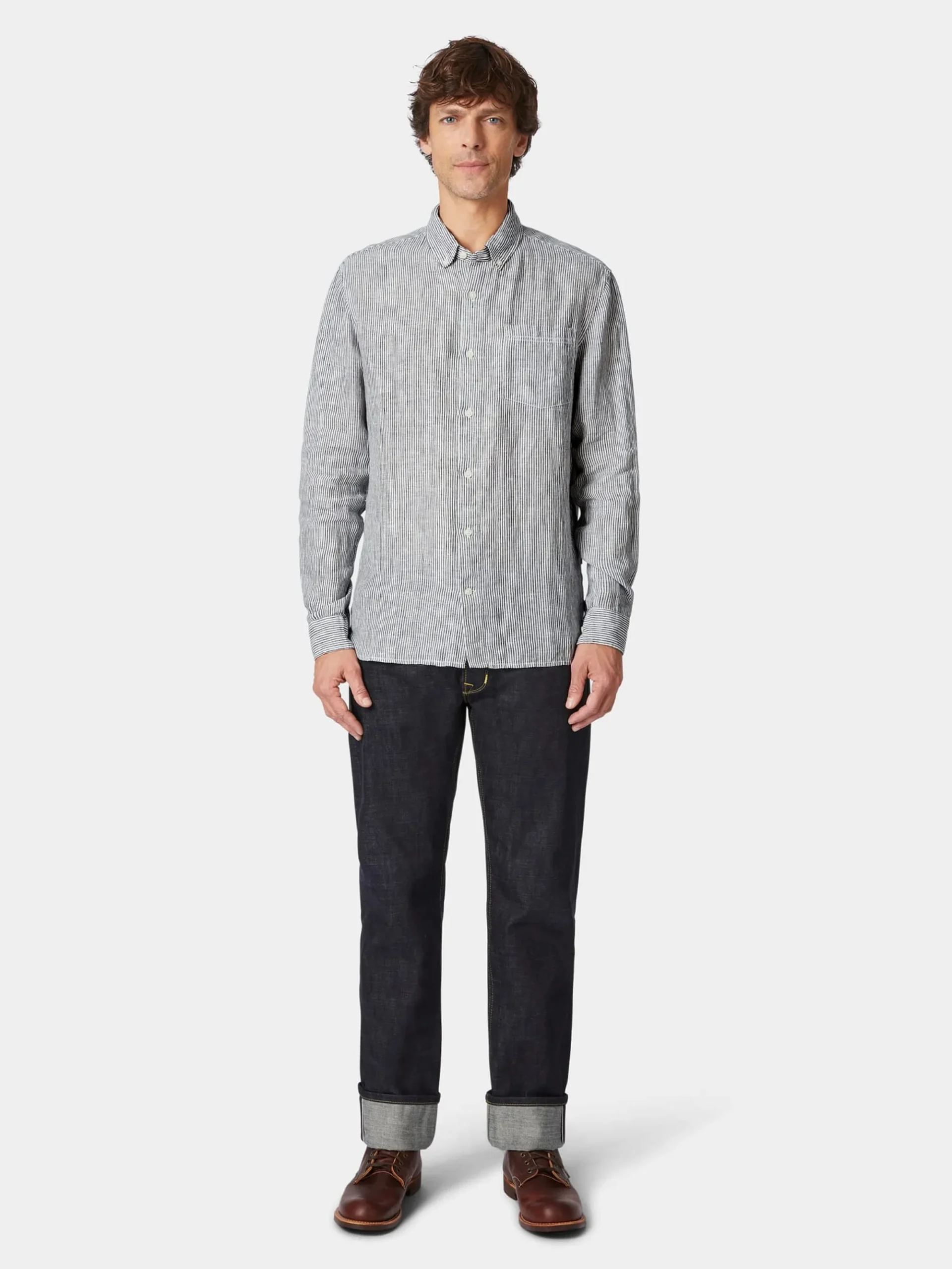 Hemden * Knowledge Cotton Apparel Herren-Leinenhirt getreift