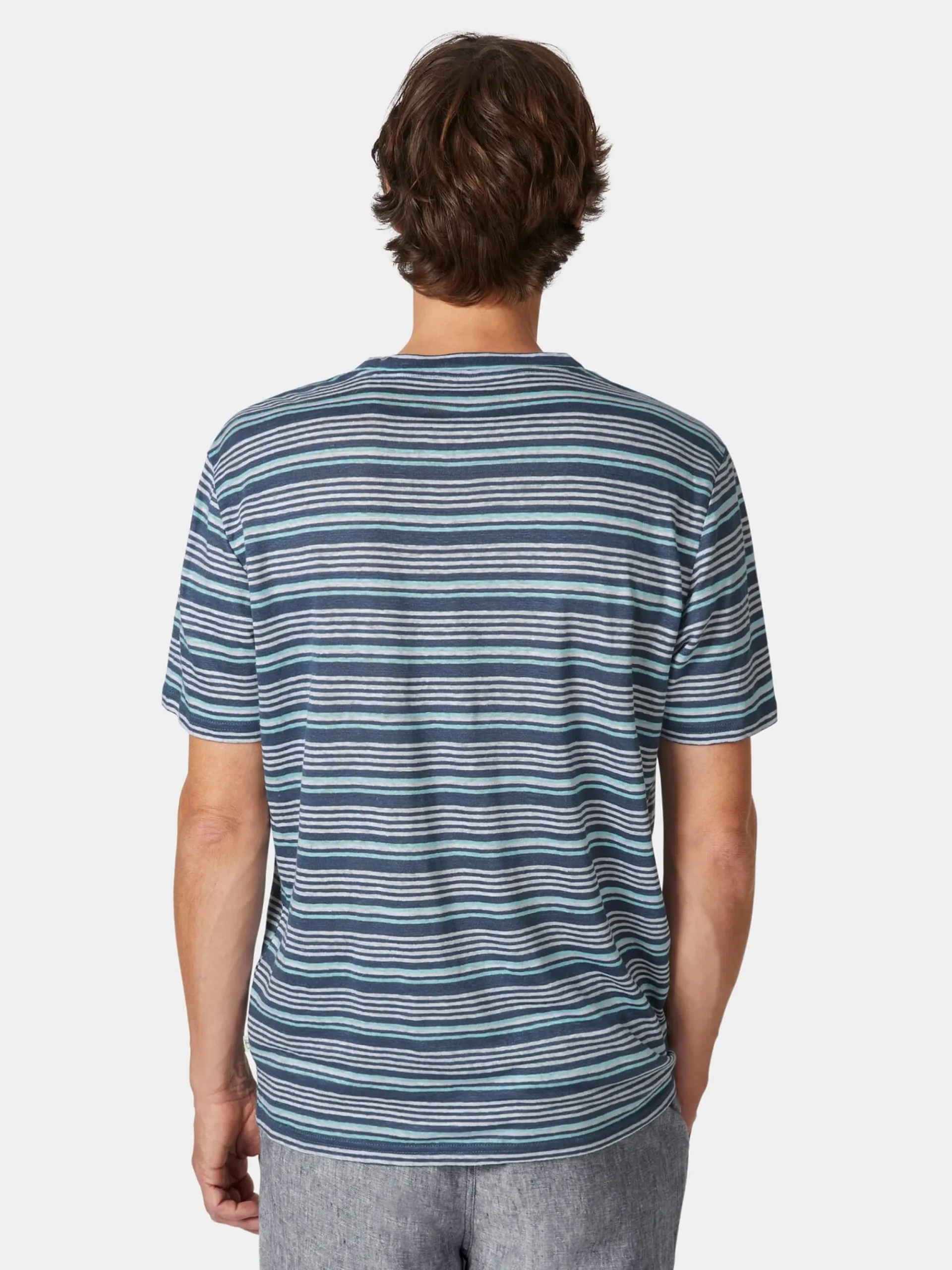 Shirts * Knowledge Cotton Apparel Herren-Leinen-T-Shirt gestreift
