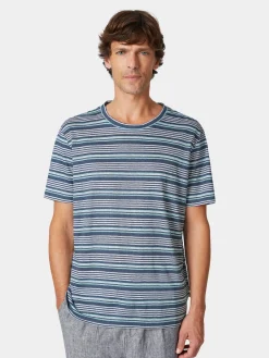 Shirts * Knowledge Cotton Apparel Herren-Leinen-T-Shirt gestreift