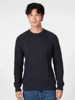Pullover * Knowledge Cotton Apparel Herrenpullover Aranmuter Navy