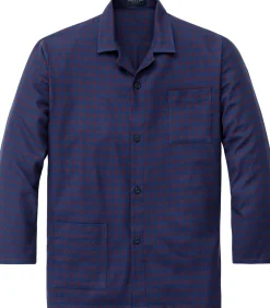 Wäsche * Novila Herrenpyjama Flanell gemustert Blau