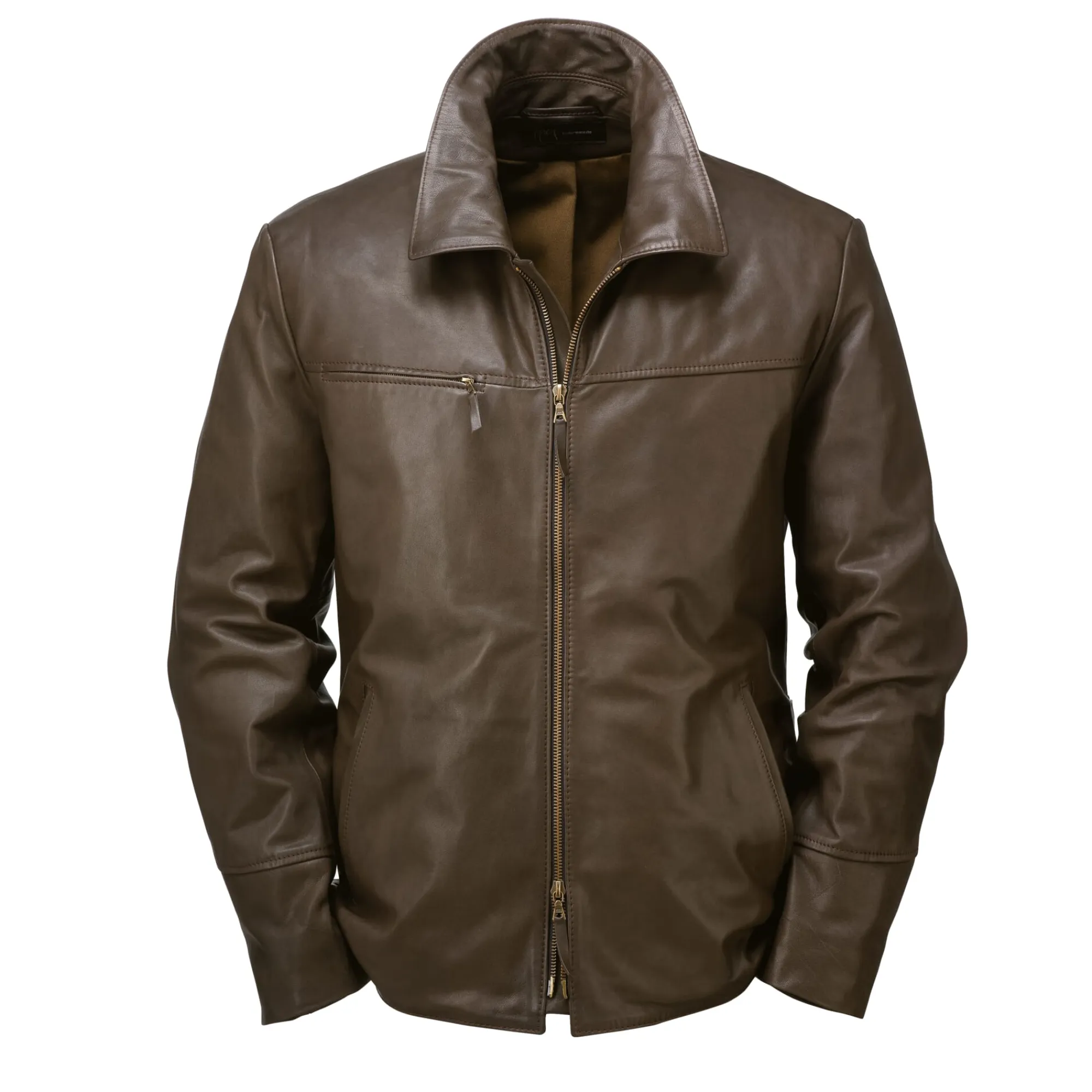 Jacken * Hack Lederware Herren-Rindlederjacke Dunkelbraun
