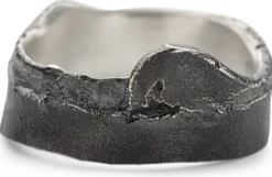 Schmuck * Guthmann Herrenring Sandguss Oxid Anthrazit