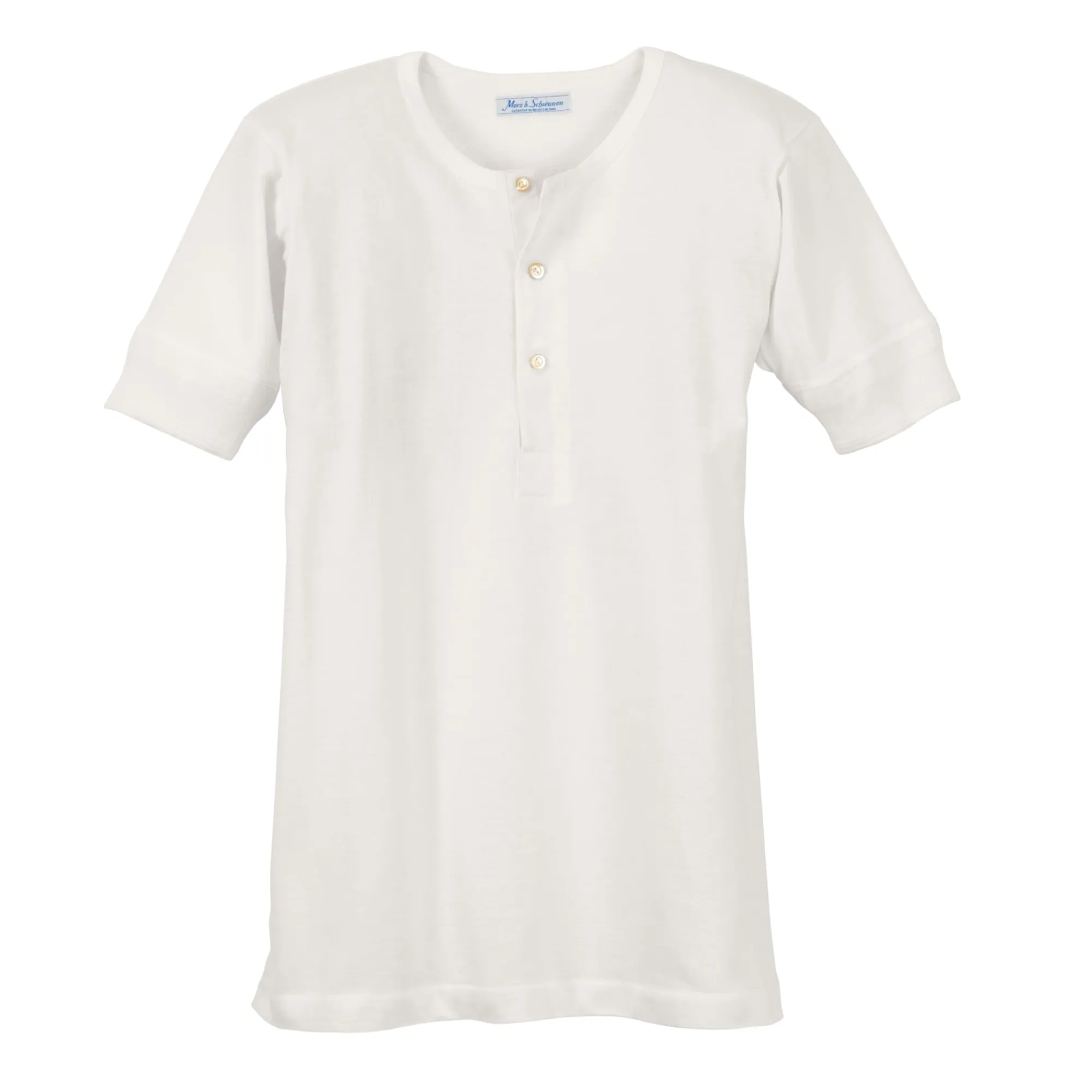 Shirts * Merz b. Schwanen Herrenshirt Jersey Halbarm Weiß