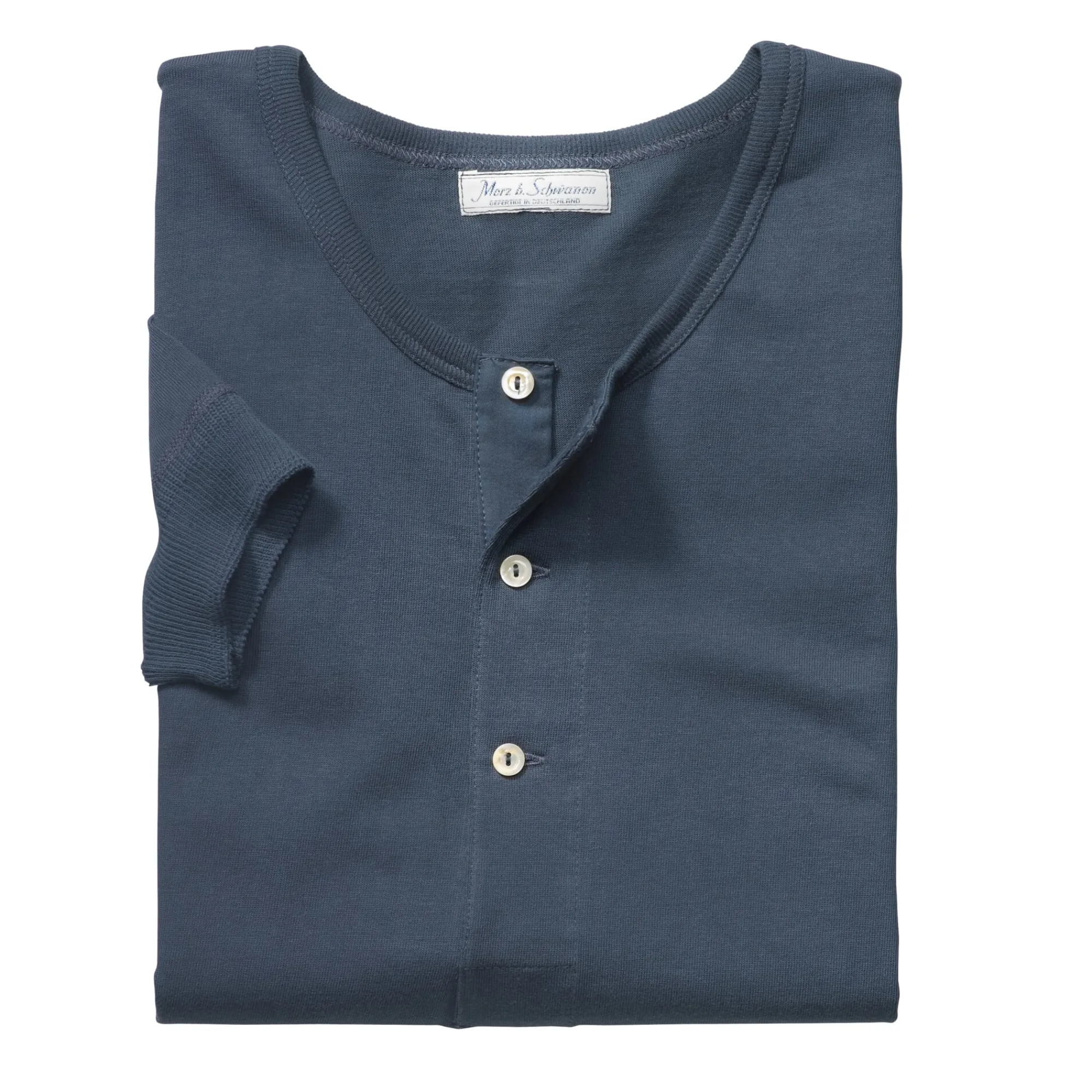 Wäsche|Shirts * Merz b. Schwanen Herrenshirt Jersey Halbarm Dunkelblau