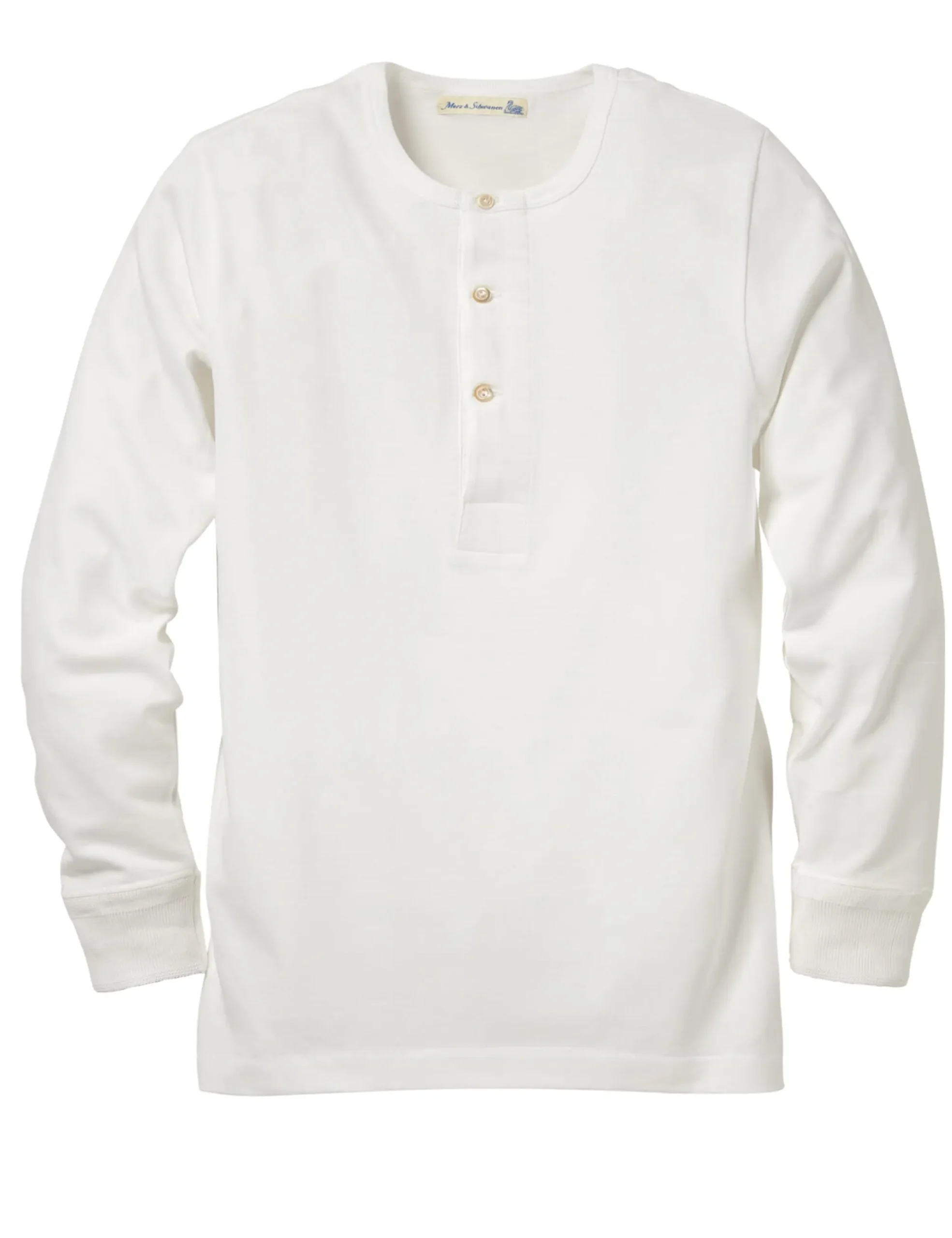 Shirts * Merz b. Schwanen Herrenshirt Jersey Langarm Weiß