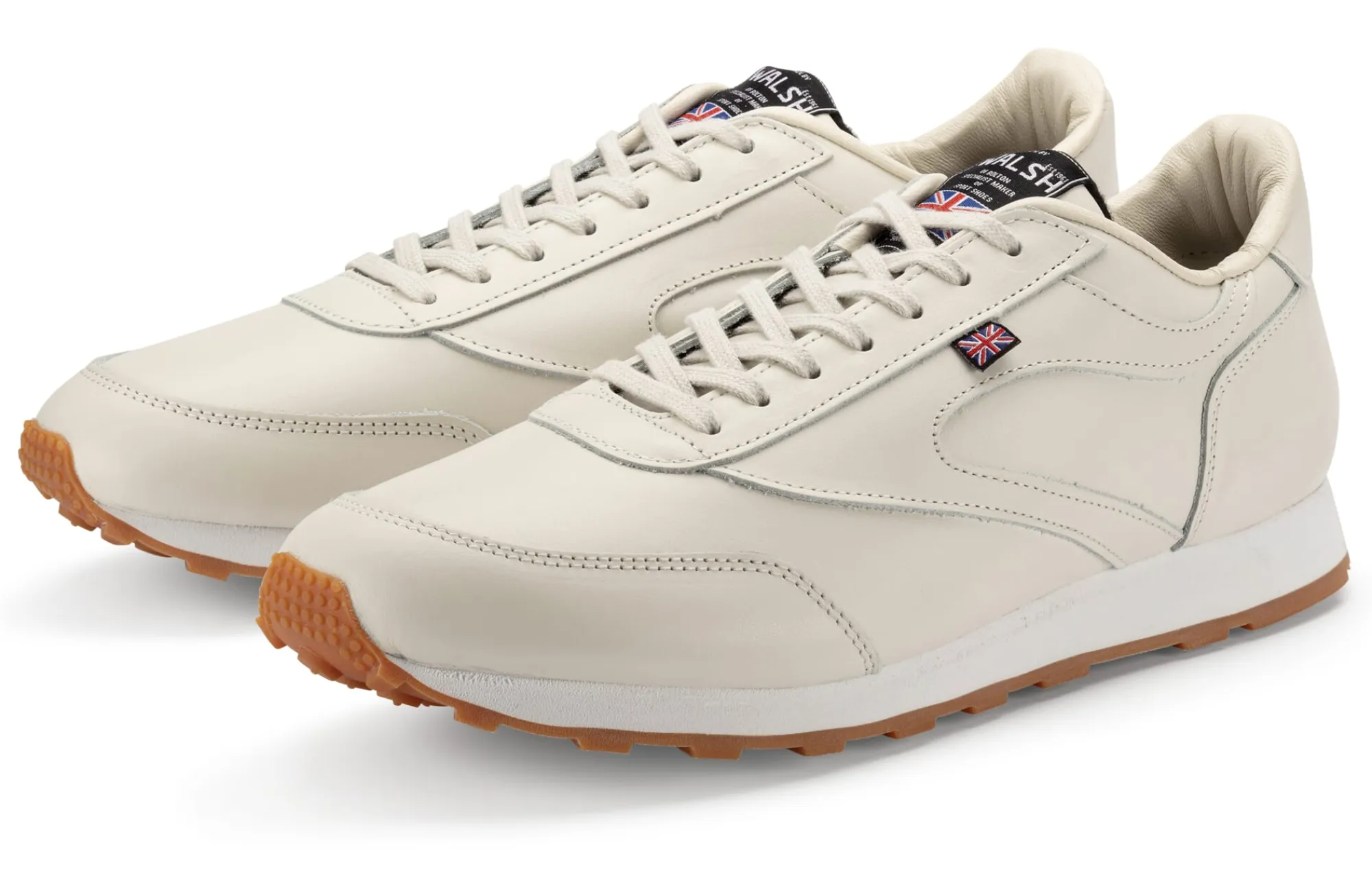 Sneaker|Freizeitschuhe * Norman Walsh Footwear Herrensneaker Glattleder Naturweiß