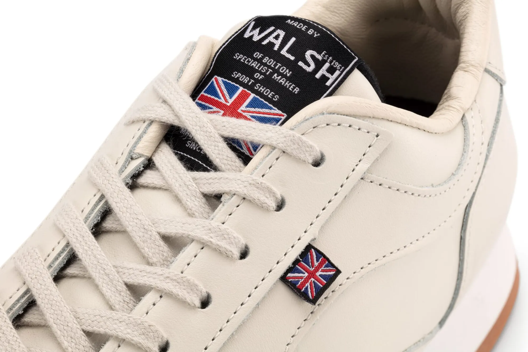 Sneaker|Freizeitschuhe * Norman Walsh Footwear Herrensneaker Glattleder Naturweiß
