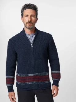 Strickjacken * Maglificio GRP Herren-trickjacke Folk Blau