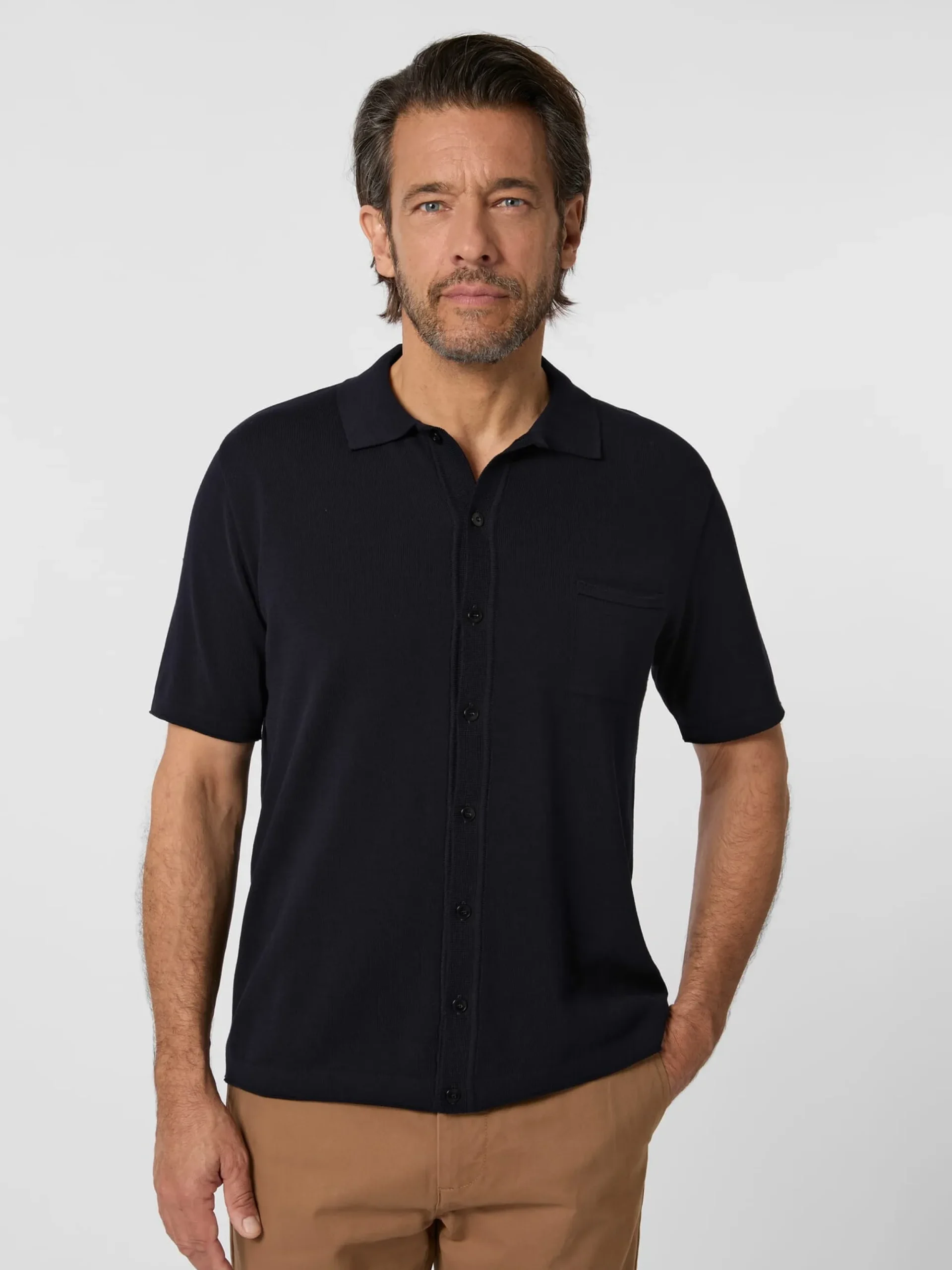 Shirts * Maglificio GRP Herren-trickhirt geknöpft Navy