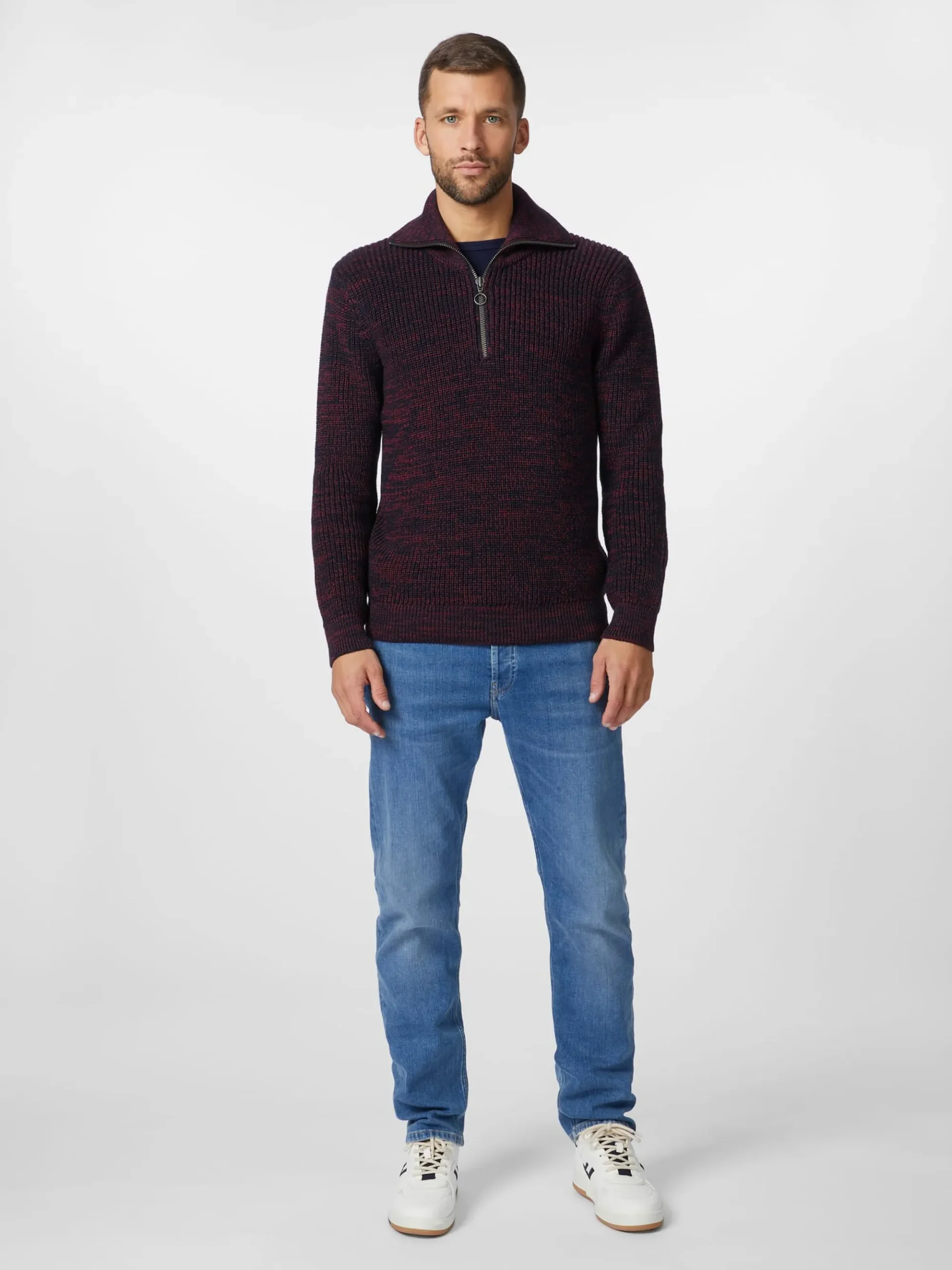 Pullover * Armor lux Herren-Troyer Zipkragen