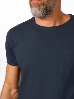 Shirts * Blue de Gênes Herren-T-hirt Bauwoe Dunkelblau