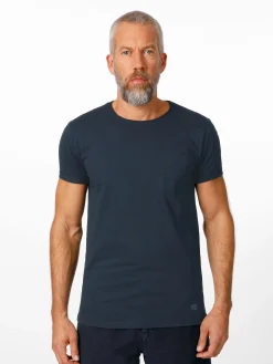 Shirts * Blue de Gênes Herren-T-hirt Bauwoe Dunkelblau