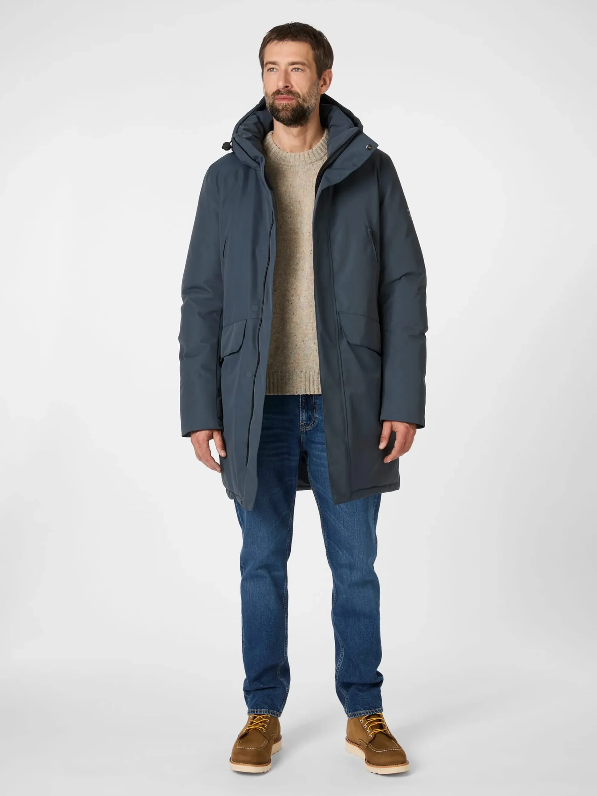 Jacken * Ecoalf Herren-Winterparka Mittelblau