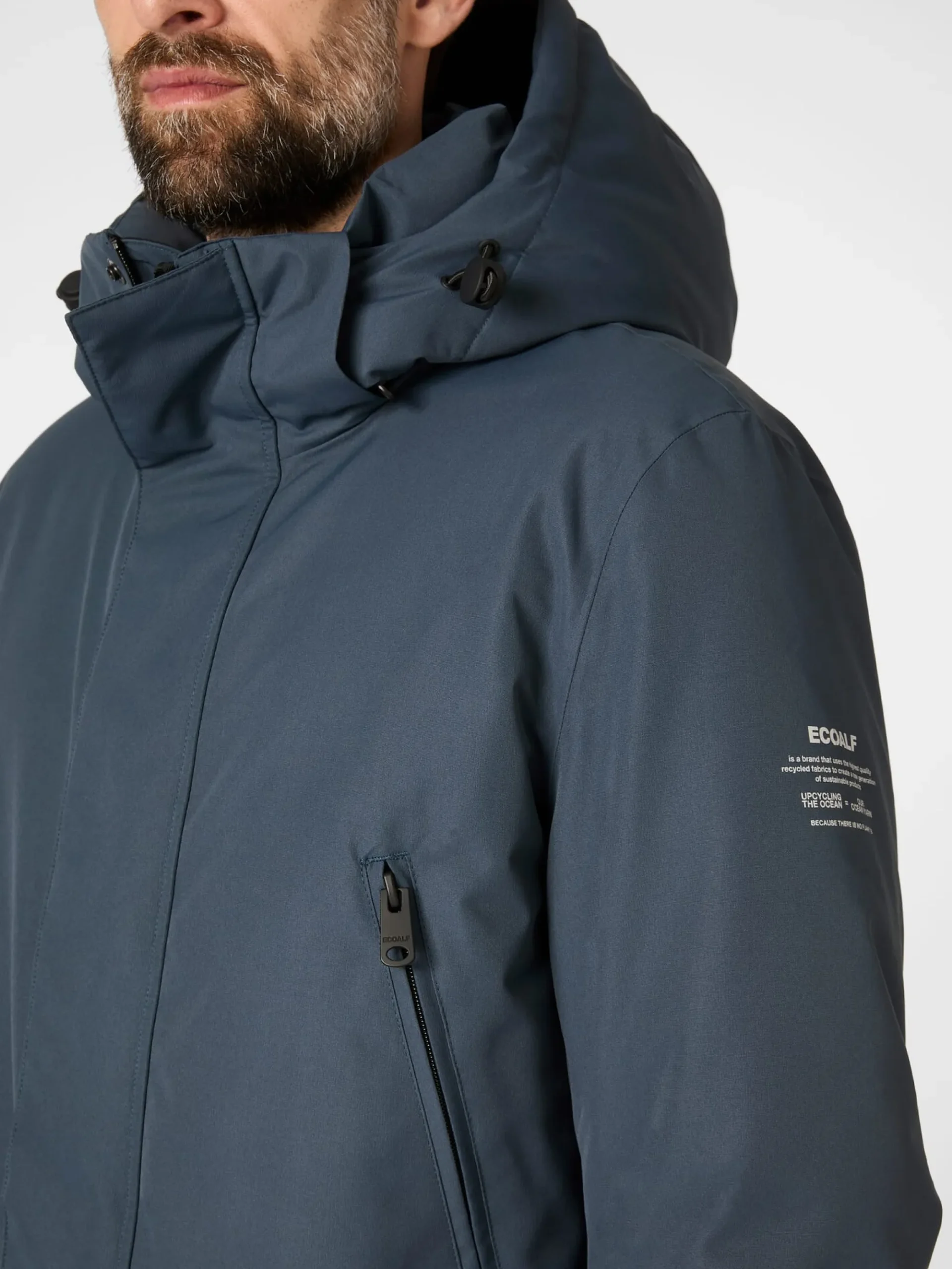 Jacken * Ecoalf Herren-Winterparka Mittelblau