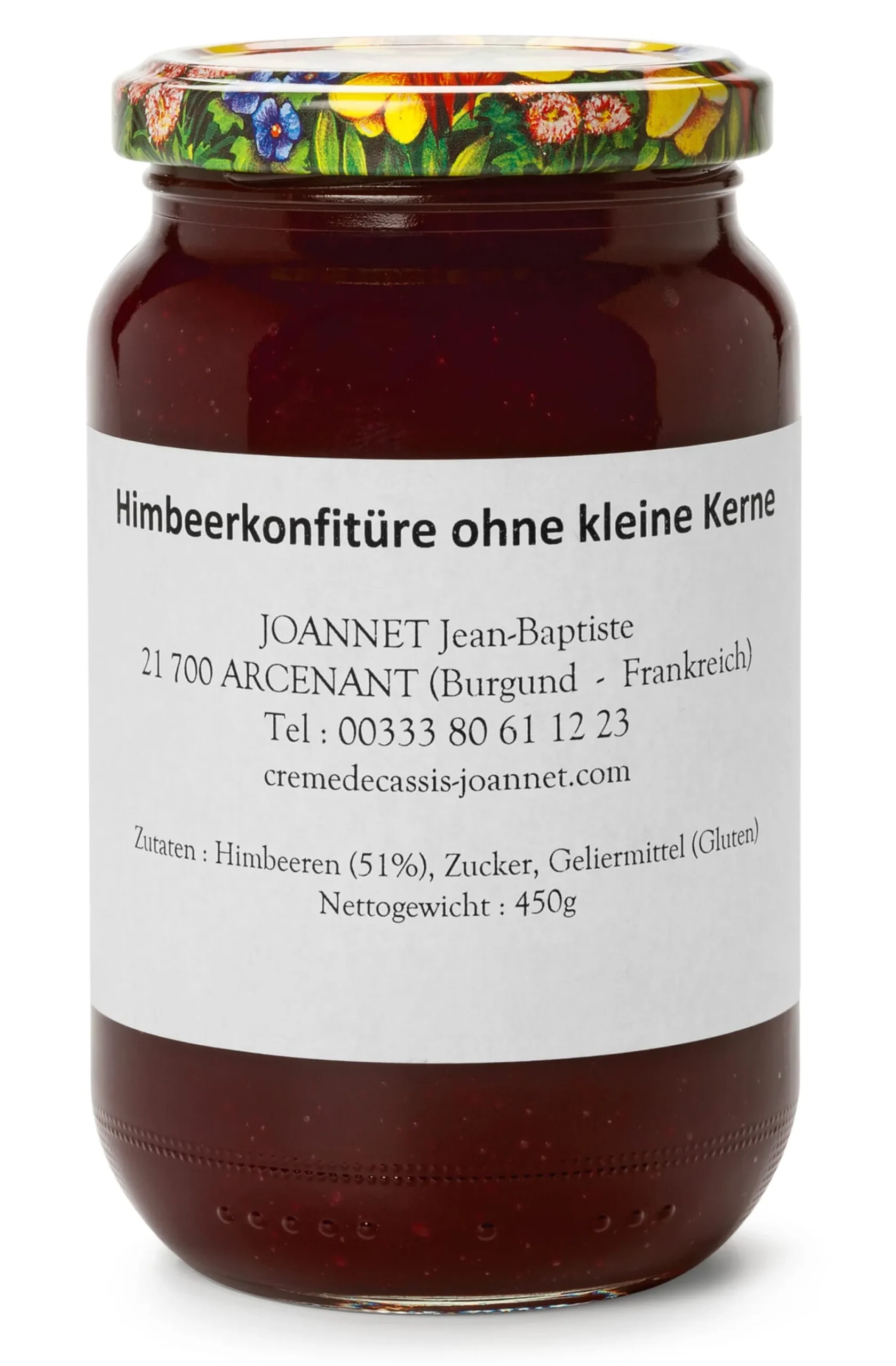 Konfitüre * SARL Liqueurs Jean. Baptiste Joannet Himbeerkonfitüre aus dem Burgund