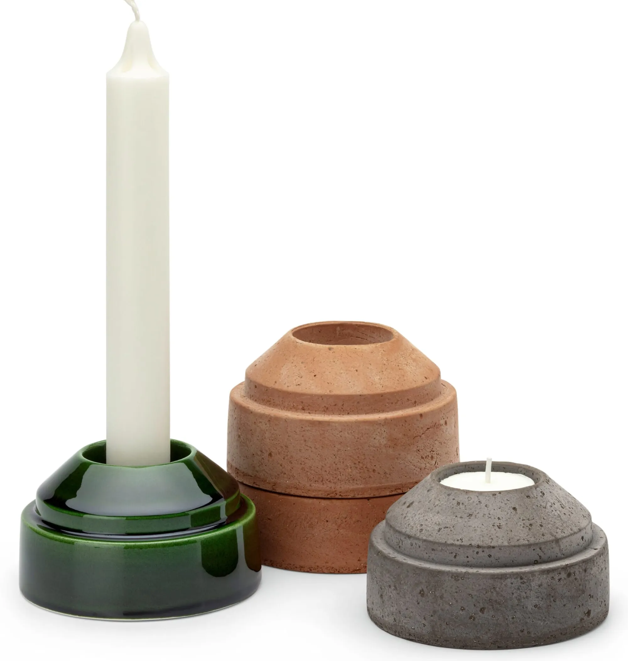 Kerzenhalter * Bergs Potter Hoff Terrakotta-Kerzenhalter stapelbar
