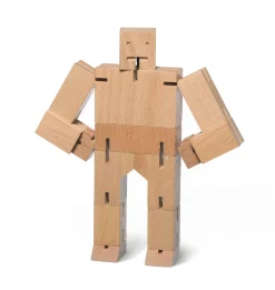 Holzspielzeug|Konstruktionsspiele * Holzfigur Cubebot Natur