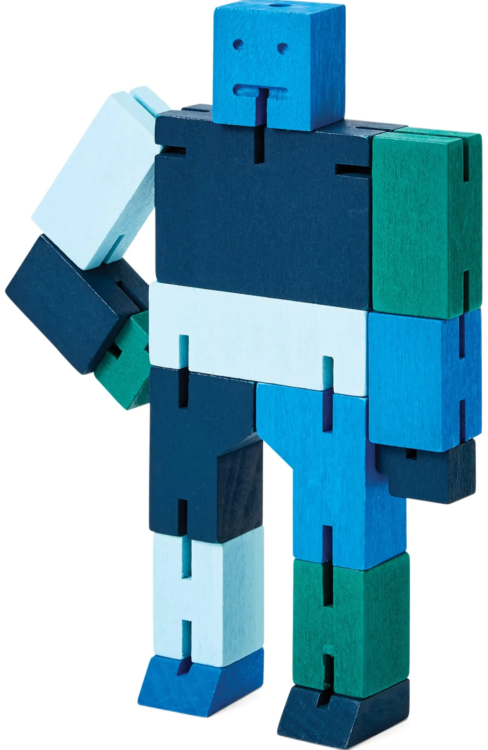 Holzspielzeug|Konstruktionsspiele * Holzfigur Cubebot Blau