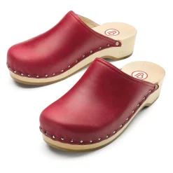 Gartenbekleidung|Gartenschuhe * Berkemann Holzschuh Nappa Rot
