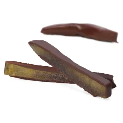 Fruchtgummi * Colavolpe Kandierte Zitronenschalen in Schokolade