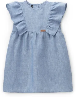 Kinderbekleidung * Pure Pure Kinder-Kleid Leinen Blau