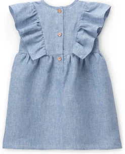 Kinderbekleidung * Pure Pure Kinder-Kleid Leinen Blau