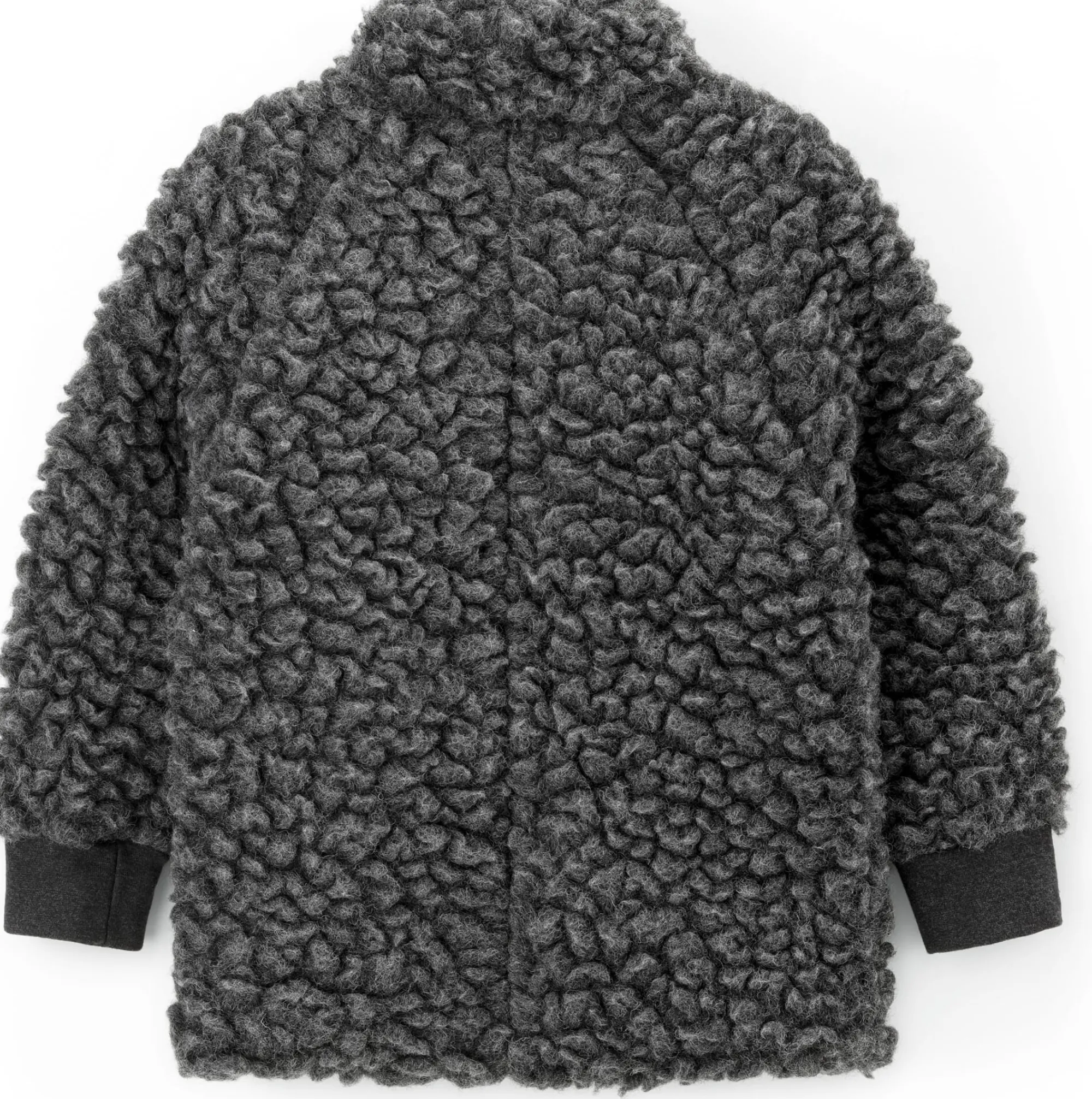 Kinderbekleidung * Pure Pure Kinder-Kragenjacke Wollplüsch Schiefergrau