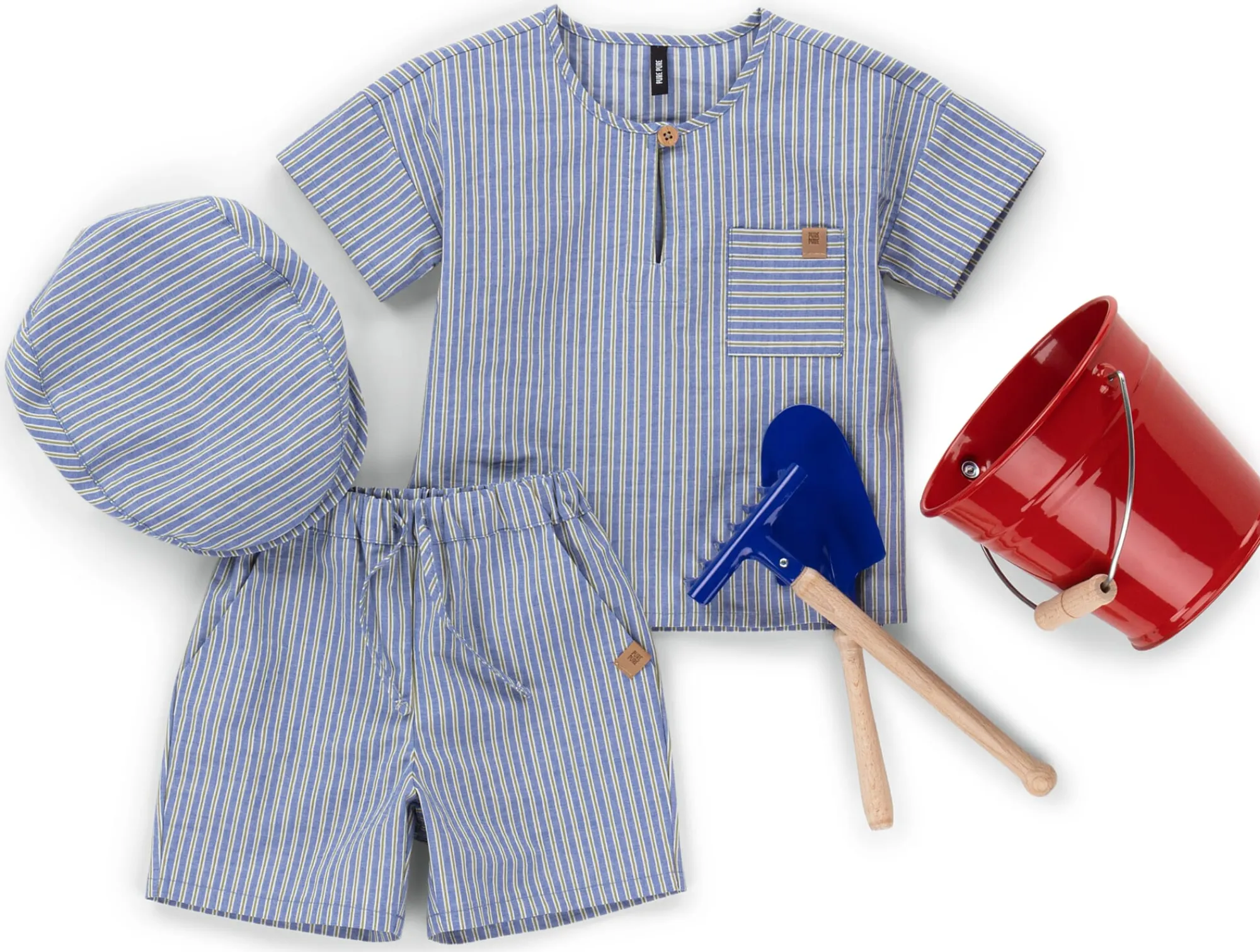 Kinderbekleidung * Pure Pure Kinder-Kurzarmshirt Baumwolle gestreift