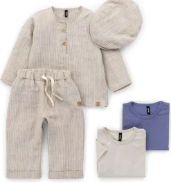 Kinderbekleidung * Pure Pure Kinder-Langarmshirt Leinen gestreift