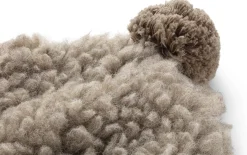 Kinderaccessoires * Pure Pure Kinder-Mütze mit Bommel Wollplüsch Hellgrau