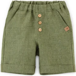 Kinderbekleidung * Pure Pure Kinder-Shorts Leinen Oliv
