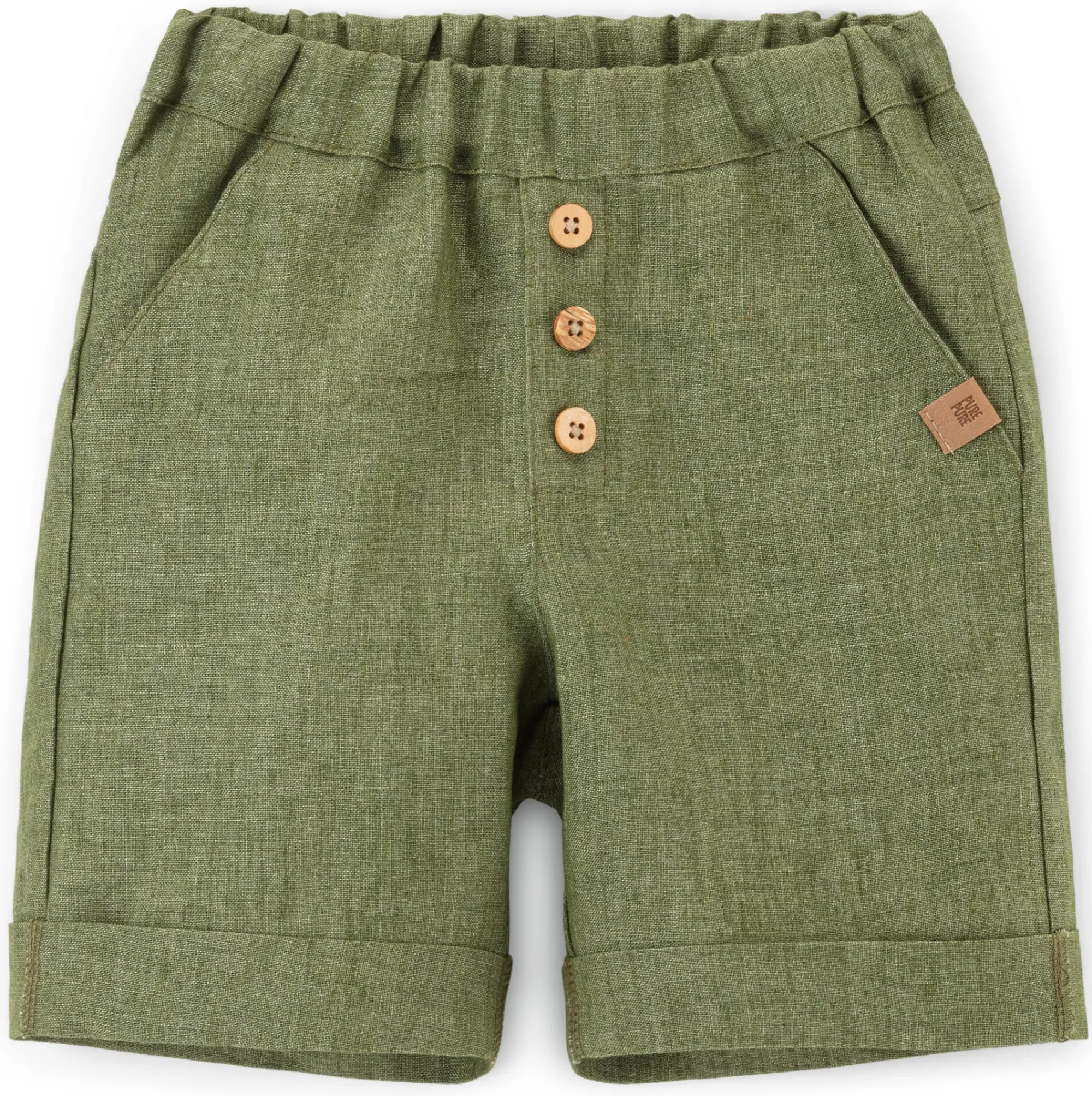 Kinderbekleidung * Pure Pure Kinder-Shorts Leinen Oliv